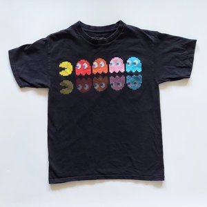 Pac Man Short Sleeve Pac Man Graphic Crew Neck Black Cotton Tee Size Medium